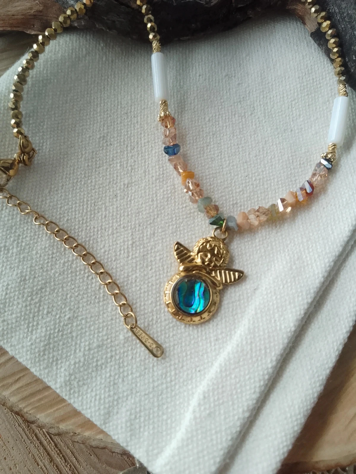 Collier pendentif ange et coquillage d'ormeaux – photo 2